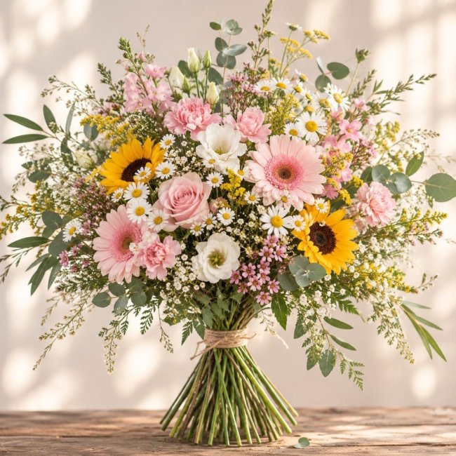 Bouquet Du Fleuriste - Création Libre Avec Les Fleurs Du Jour
