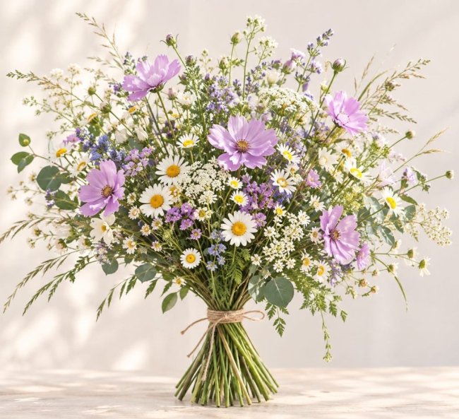 Simple Bonheur - Bouquet Champêtre Fleurs De Saison