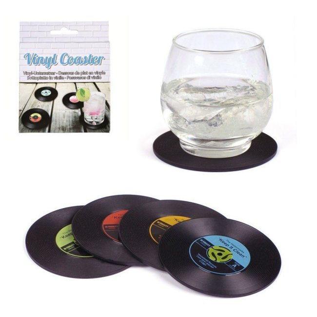 4 Dessous de verre disque vinyl