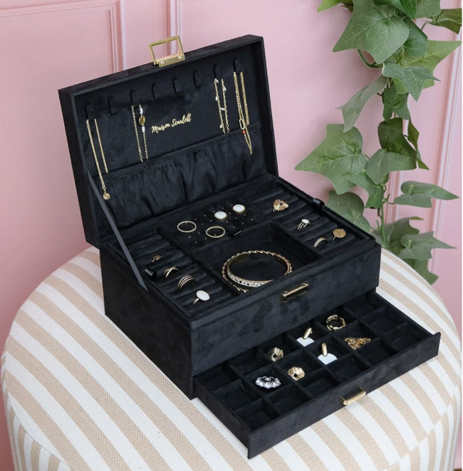 Boîte à bijoux velours deux étages – Maison Scarlett - Holala
