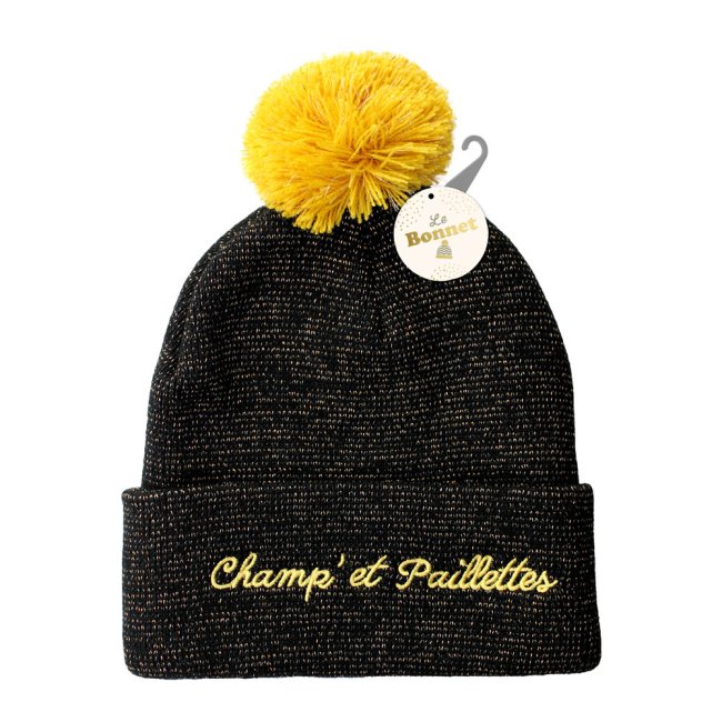 Bonnet à paillettes noir 