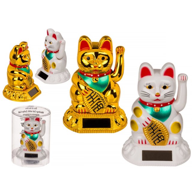 Chat porte-bonheur solaire