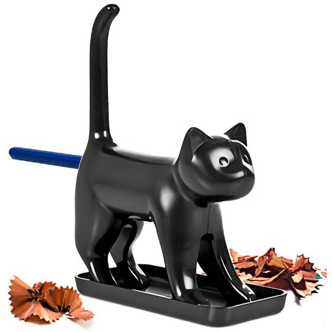 Chat taille-crayon noir
