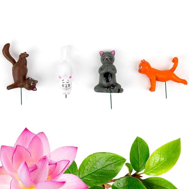 Chats Yoga à piquer pour plantes