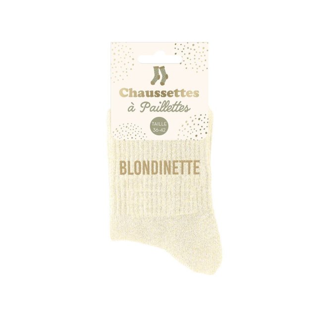 Chaussettes beiges paillettes 