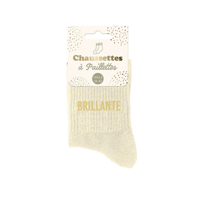 Chaussettes blanches à paillettes 