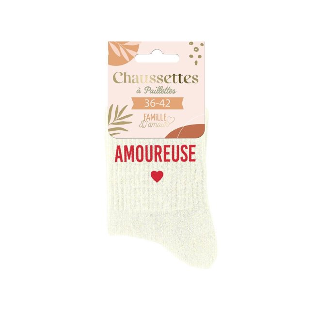 Chaussettes blanches paillettes 