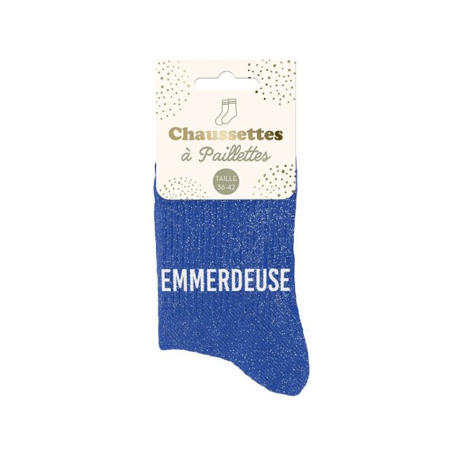 Chaussettes bleues à paillettes 