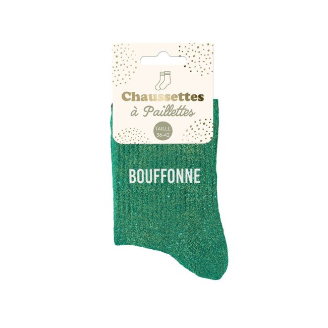 Chaussettes Bouffonne à paillettes – Cadeau fun et décalé - Mycrazystuff