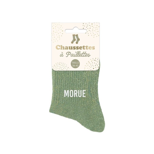 Chaussettes courtes à paillettes dorées 