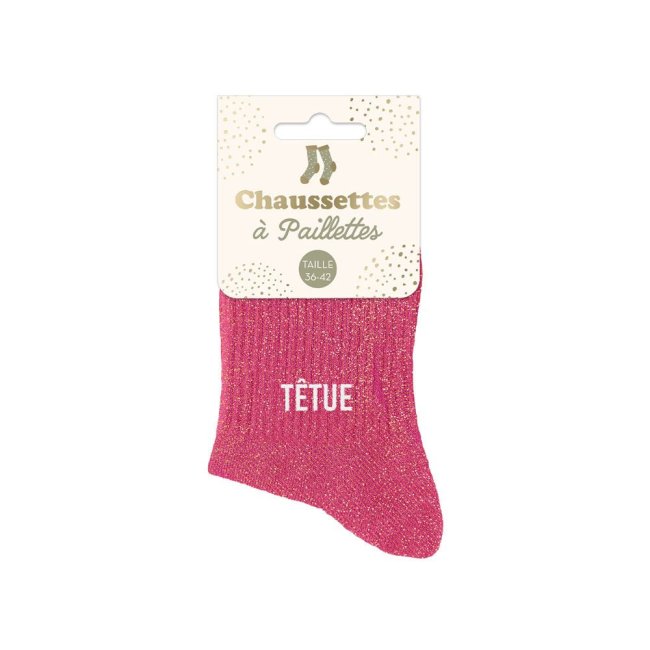 Chaussettes courtes à paillettes dorées 