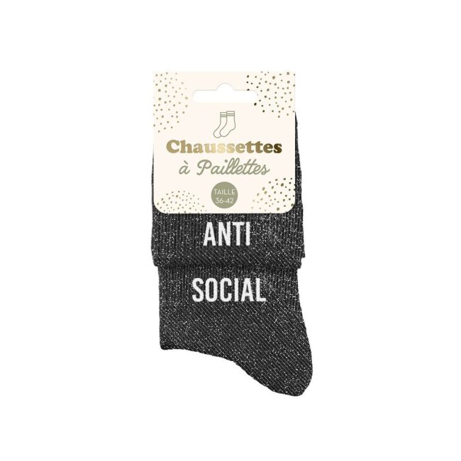 Chaussettes Duo Noires Paillettes 