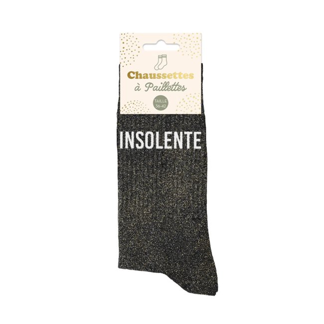 Chaussettes grises à paillettes insolente