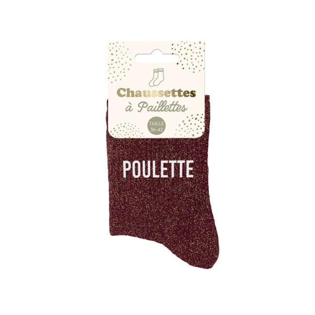 Chaussettes marrons à paillettes 