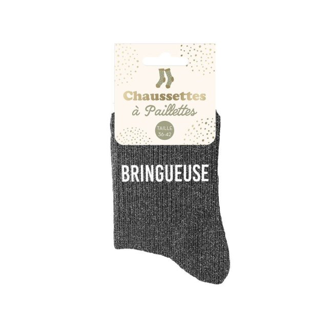 Chaussettes noires à paillettes 