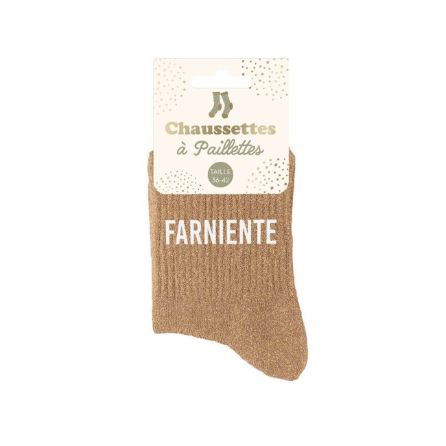 Chaussettes paillettes dorées farniente