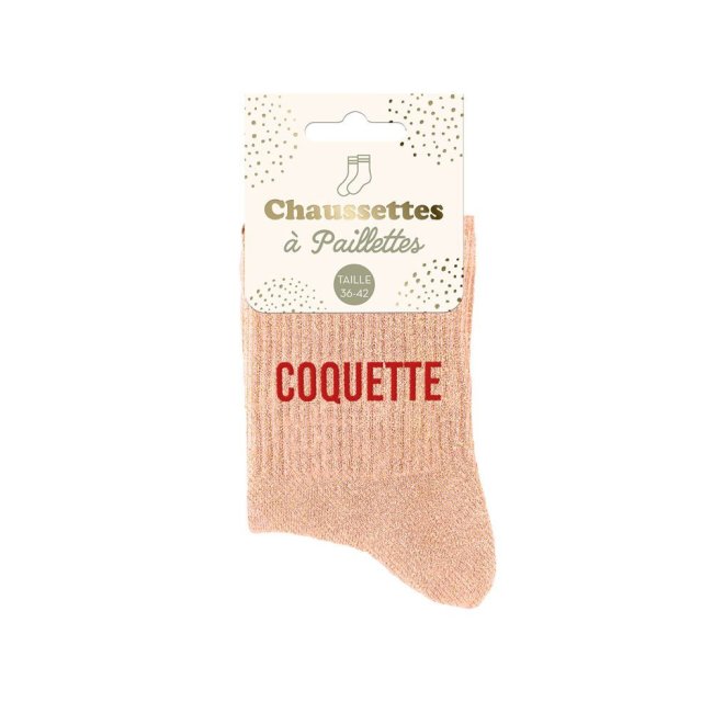 Chaussettes paillettes roses coquette