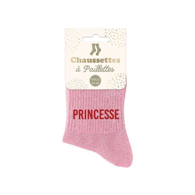 Chaussettes roses à paillettes 