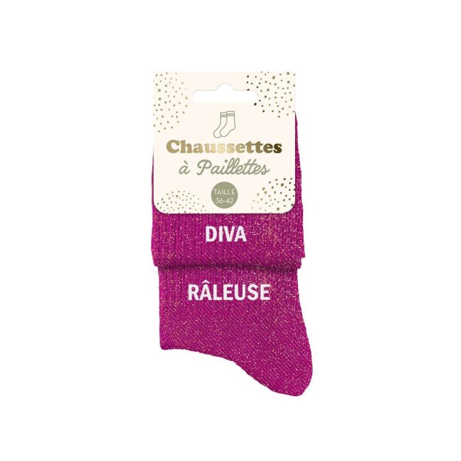 Chaussettes roses duo paillettes 