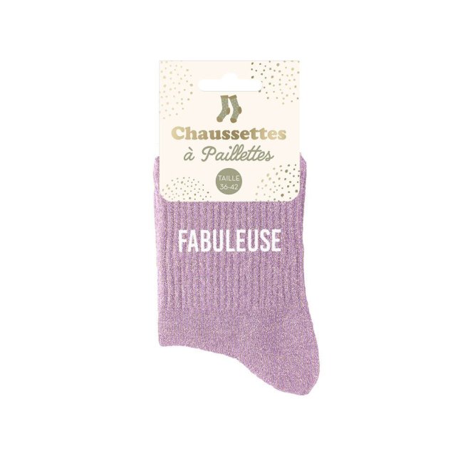 Chaussettes roses paillettes 