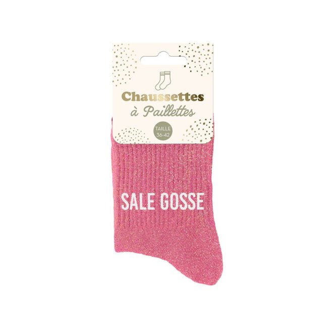 Chaussettes roses paillettes 