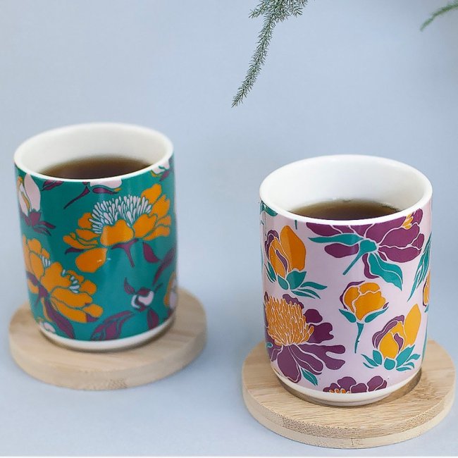 Coffret 2 tasses à thé soucoupe bambou