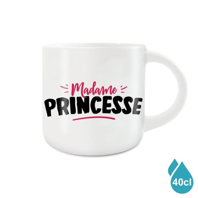 Grand Mug Céramique Blanc Madame Princesse