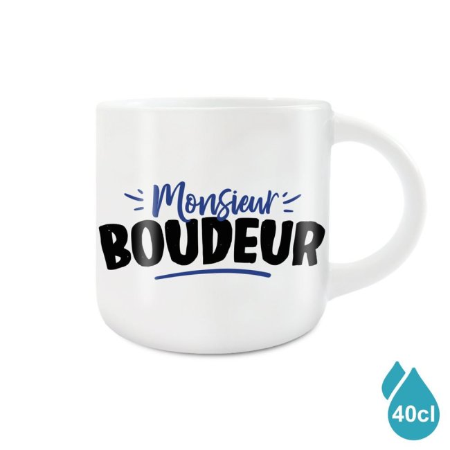 Grand Mug Céramique Blanc Monsieur Boudeur