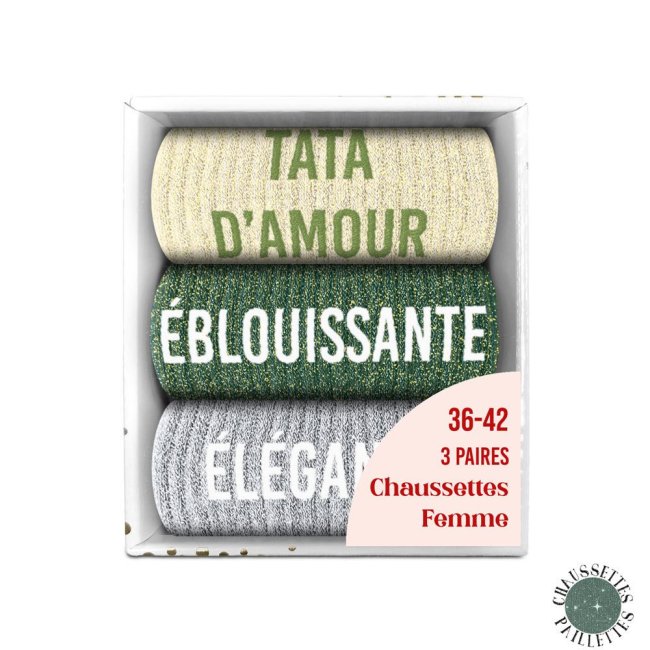 Lot 3 paires de chaussettes paillettes 