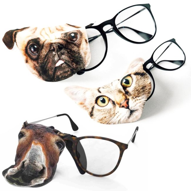 Lot de 3 Microfibres pour lunettes animaux