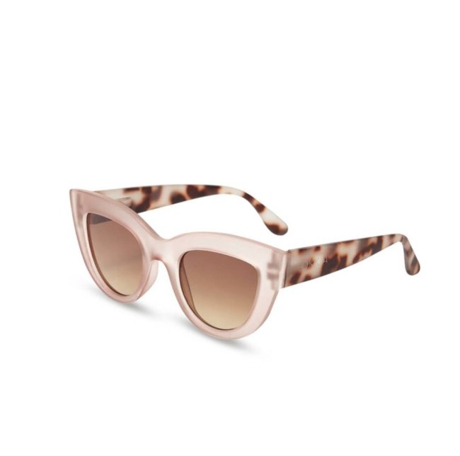 Lunettes de soleil Claudia Pink Havana Okkia UV400 Big Cat Eye rétro tendance