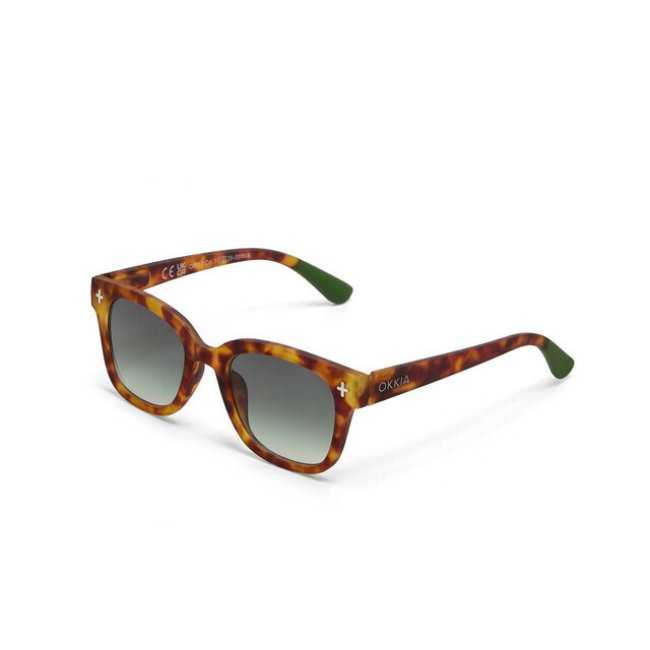 Lunettes de soleil Giovanni Sahara Havana verres verts – Okkia