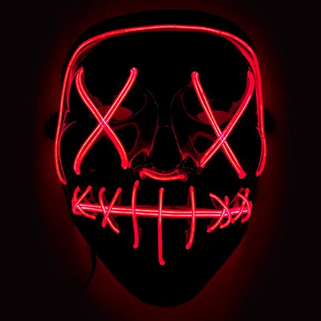 Masque horreur lumineux rouge