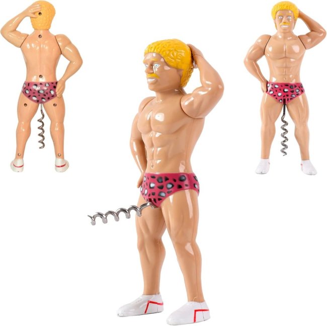 Ouvre bouteille homme musclé blond