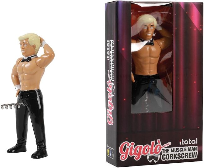 Ouvre bouteille homme musclé noeud papillon