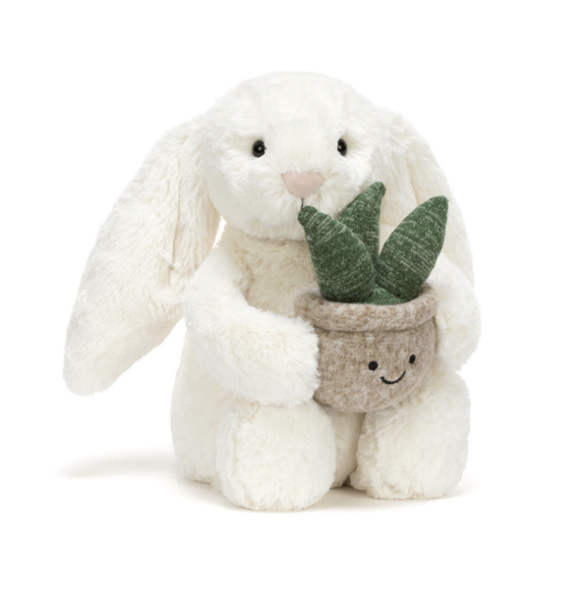 Peluche Cream Bunny with Plant – Jellycat