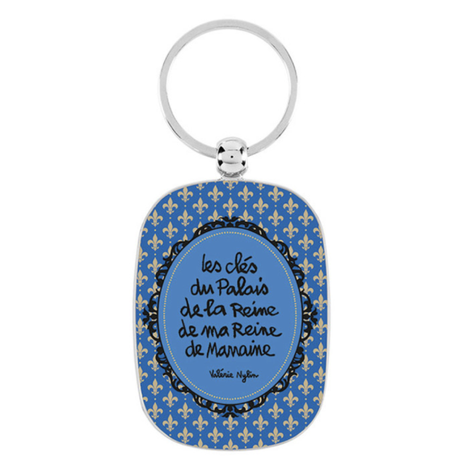 Porte-clés métal bleu Marraine