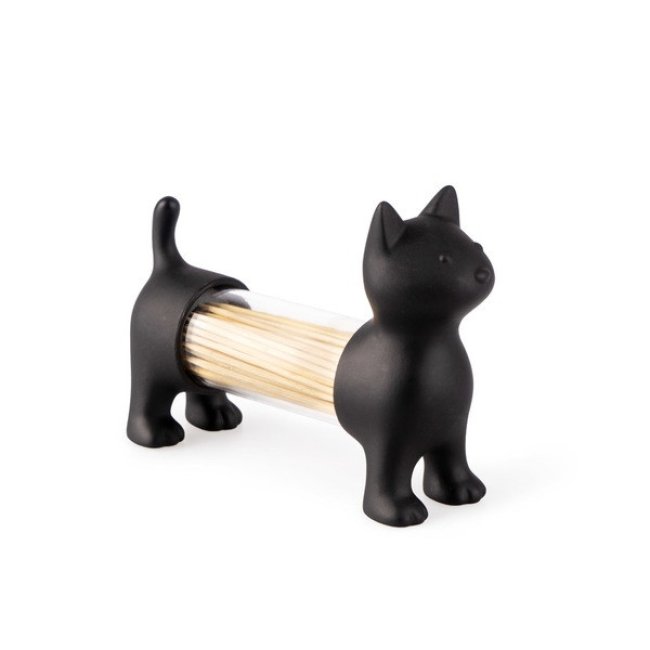 Porte cure-dents, Salière et poivrière Chat noir - Balvi