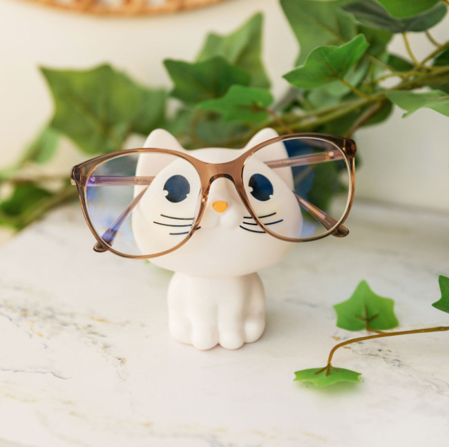 Porte-lunettes chat blanc – Repose-lunettes déco original - Mycrazystuff