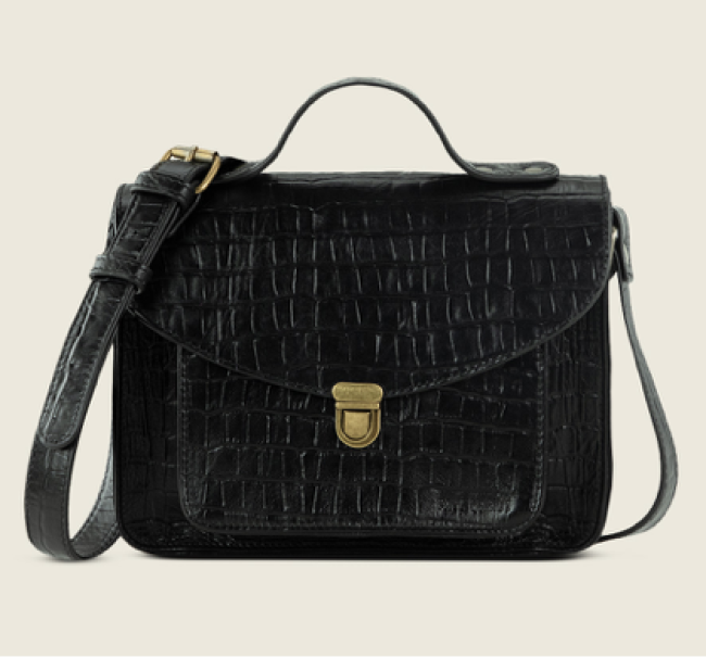 Sac à main cuir noir Mademoiselle George Héritage - Holala