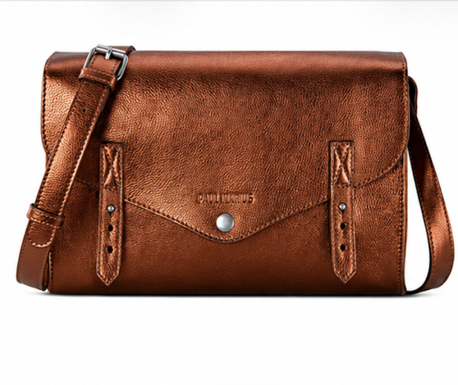 Sac Bandoulière en Cuir Métallisé Ginger – L’Indispensable PAUL MARIUS