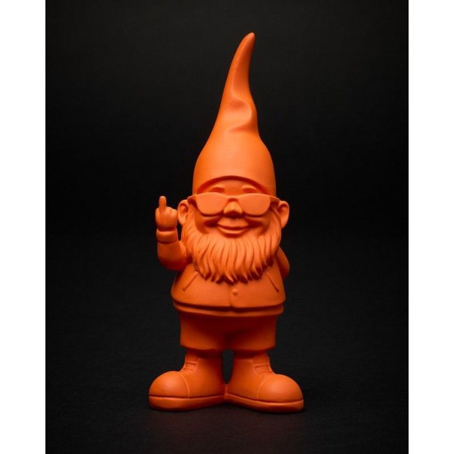 Statue Mini Bernardo Orange Mat doigt d'honneur