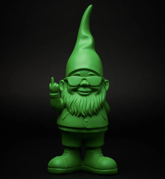 Statue Mini Bernardo vert doigt d'honneur
