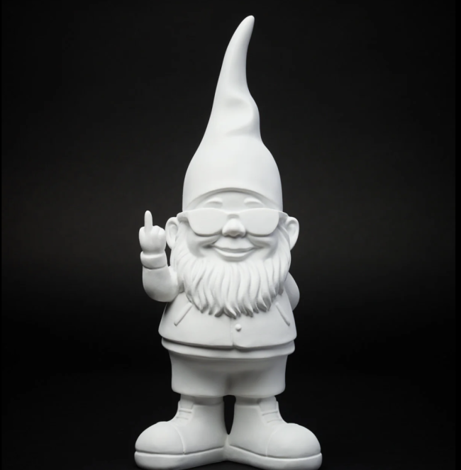 Statue nain décoratif Bernardo blanc blogo design 29cm