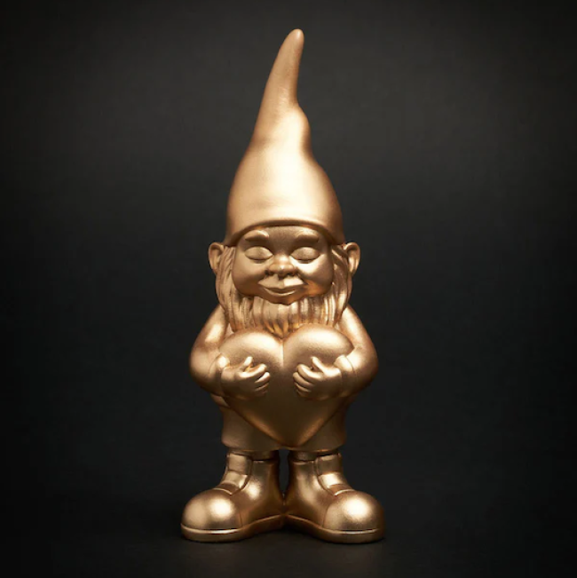 Statue nain décoratif lover gold 