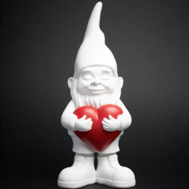 Statue nain décoratif lover white 