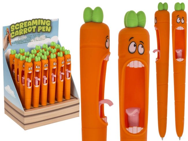 Stylo à Bille Carotte qui Crie – Stylo Original 14 cm