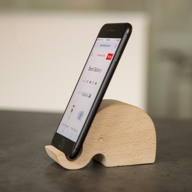 Support bois éléphant pour smartphone