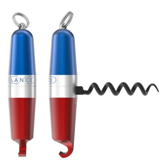 Tire Bouchon Décapsuleur bleu blanc rouge
