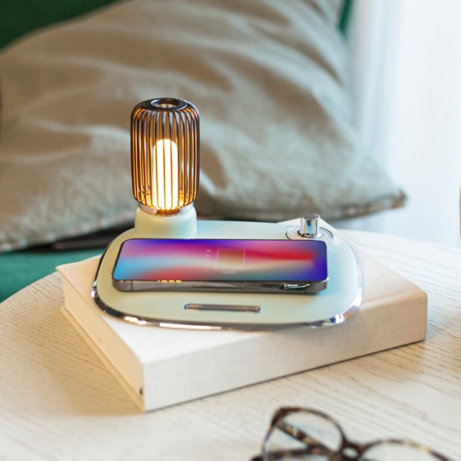 Veilleuse de chevet Vintage chargeur induction